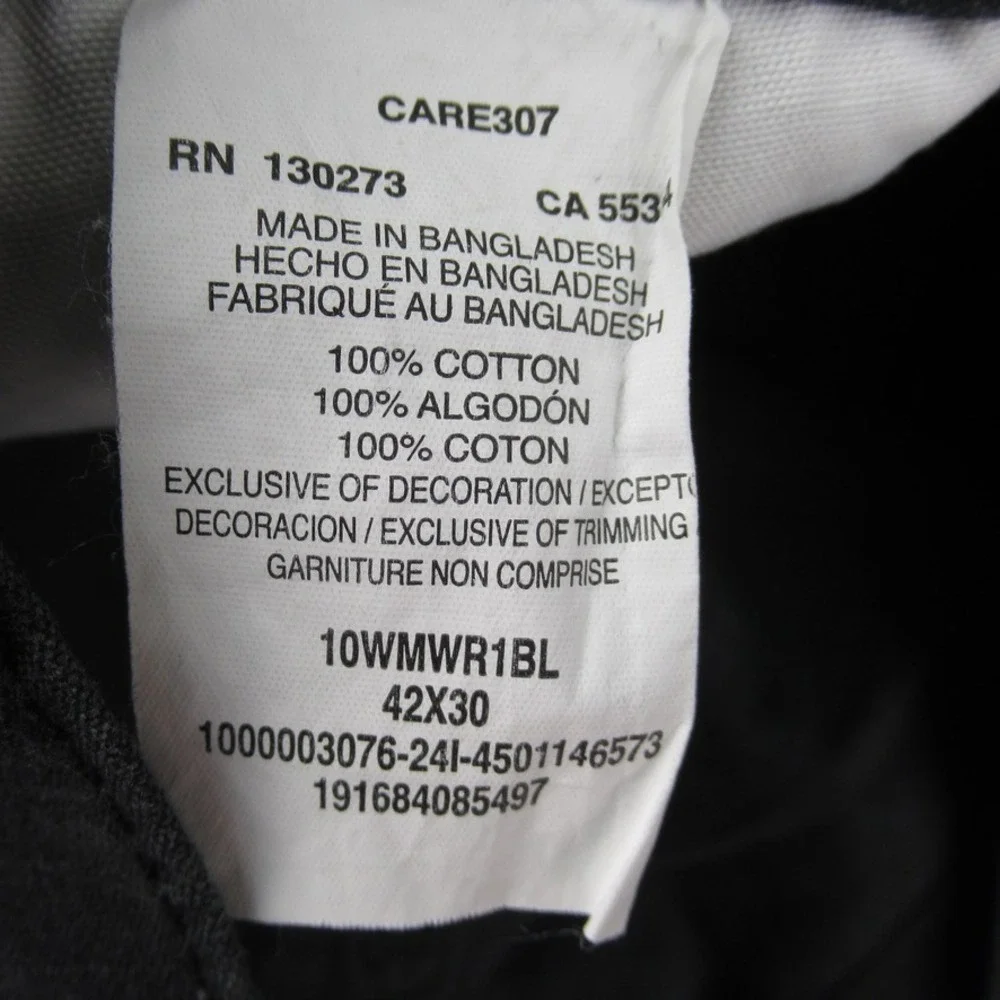 Wrangler Workwear Mens Black Ripstop Cargo Pants 10WMWR1BL 42x30